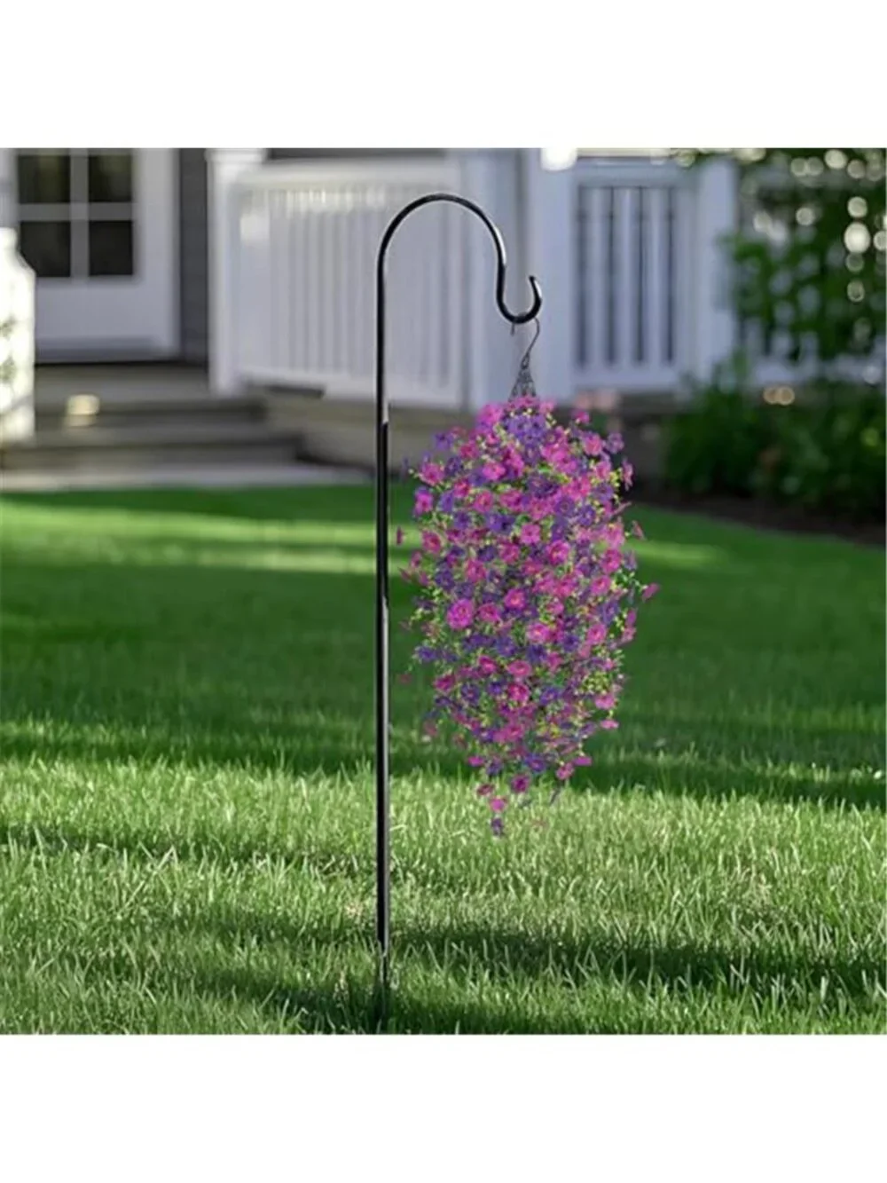 Artificial Hanging Orchid Flowers UV Resistant Faux Outdoor Indoor Decor 2 Pack
